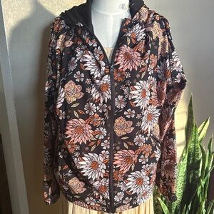 Dip Floral  Jacket - Black, Pink, and Orange